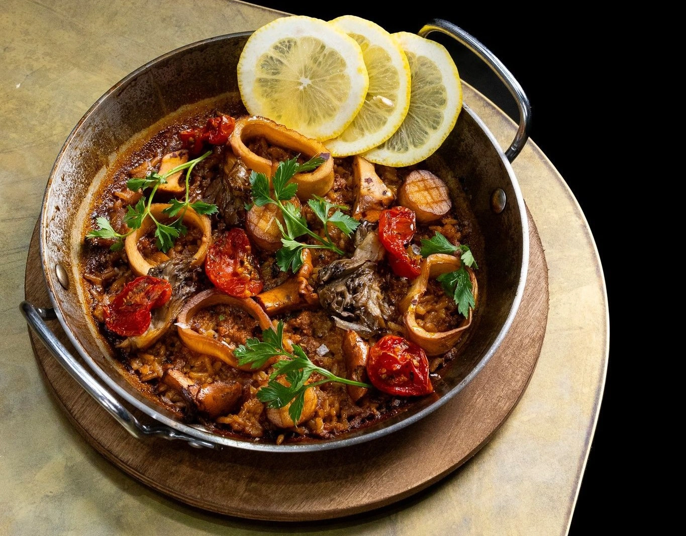 Mushroom Paella, best vegan restaurant in east village dinner pick at Le Basque